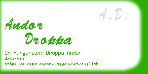 andor droppa business card